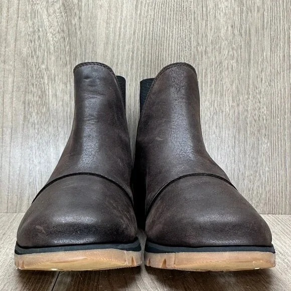 Sorel Boots Womens 7.5 Harlow Chelsea Ankle Waterproof Leather Brown NL3726-205 - Picture 2 of 12